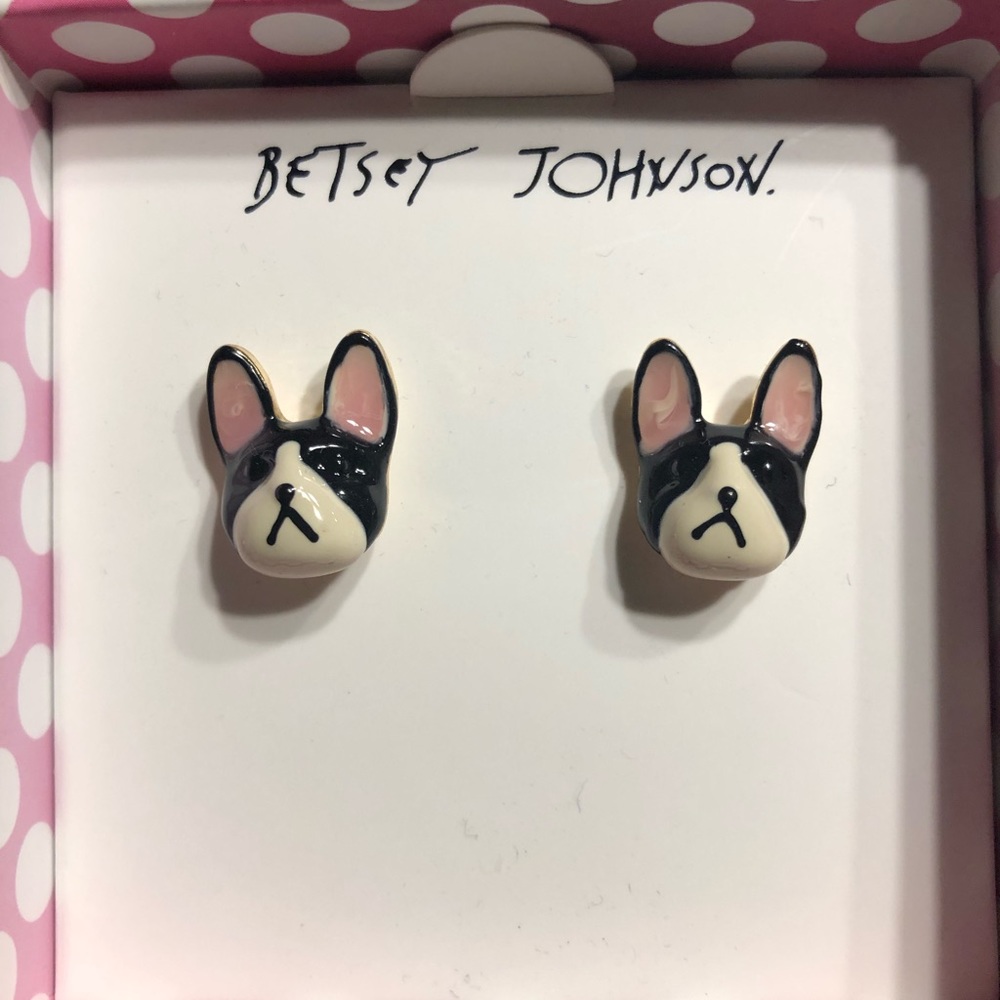 Betsy Johnson Bulldog Stud Earrings